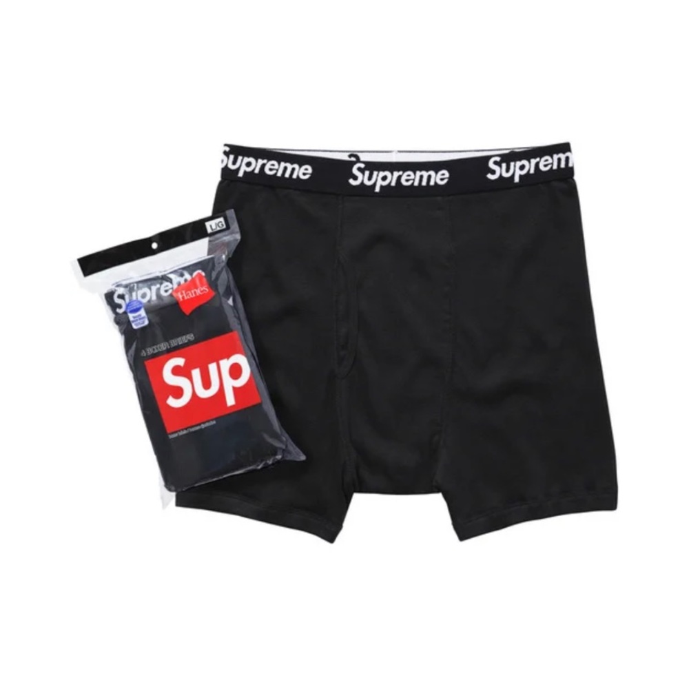 Supreme X Hanes Boxer Briefs Black Underwear small